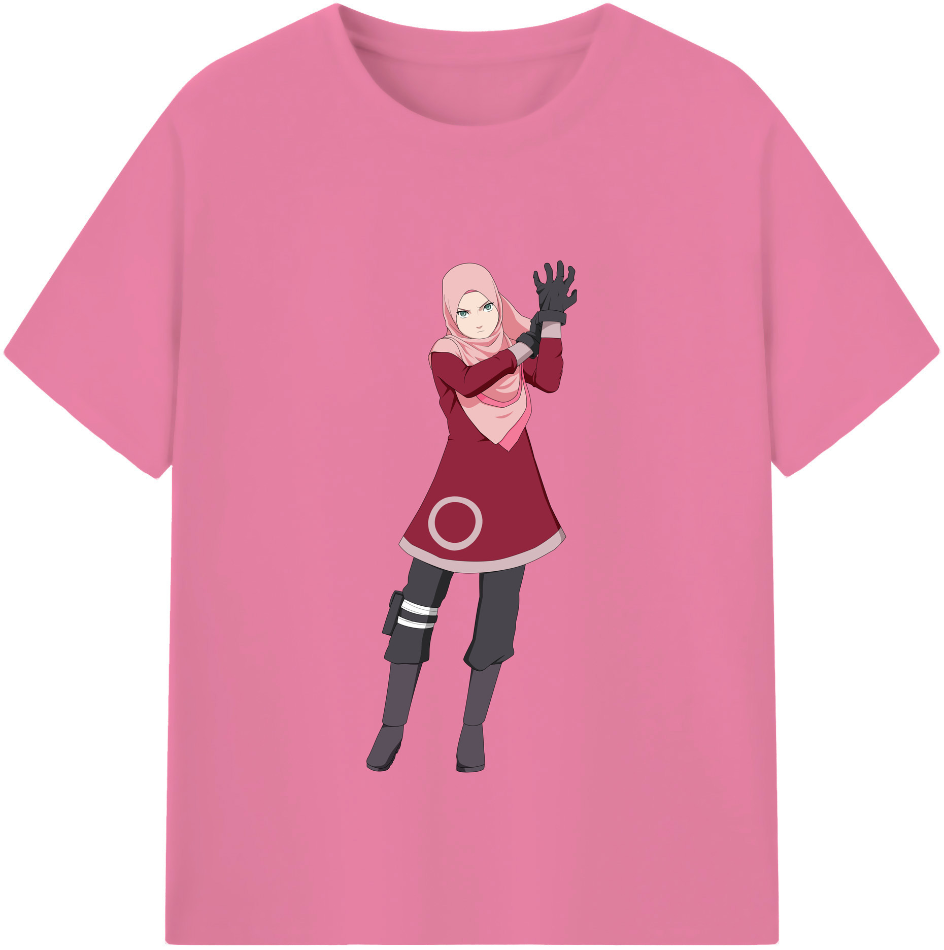 （画像用） NARUTO -ナルト- 春野サクラ Haruno Sakura 綿100％半袖Tシャツ（フロントプリント）